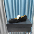 CHANEL MARY JANE SHOES BLACK SUEDE WITH WHITE BOW