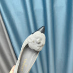 CHANEL MEDIUM HEELS IN SPANISH GRAY SUEDE AND BLACK CALFSKIN WITH FLOWER