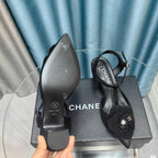 CHANEL CAMELLIA SANDAL IN BLACK SUEDE AND CALFSKIN WITH FLOWER
