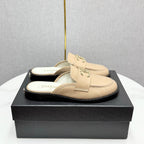 CHANEL FLAT MULE 25S IN LIGHT BEIGE CALFSKIN STYLE 9