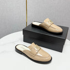 CHANEL FLAT MULE 25S IN LIGHT BEIGE CALFSKIN STYLE 9