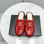 CHANEL FLAT MULE 25S IN RED CALFSKIN STYLE 8