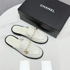 CHANEL FLAT MULE 25S IN WHITE CALFSKIN STYLE 5
