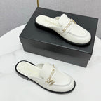 CHANEL FLAT MULE 25S IN WHITE CALFSKIN STYLE 5