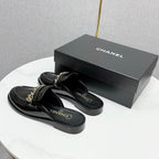 CHANEL FLAT MULE 25S IN BLACK CALFSKIN STYLE 4