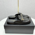 CHANEL FLAT MULE 25S IN BLACK CALFSKIN STYLE 2