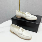 CHANEL LOAFER 25S IN WHITE LAMBSKIN WITH GOLD HARDWARE