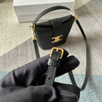 CELINE BUCKET MINI 13.5 TRIOMPHE BLACK IN SMOOTH CALFSKIN