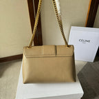 CELINE MEDIUM  VICTOIRE BAG 25 IN CAMEL GOLD CALFSKIN