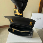 CELINE MEDIUM  VICTOIRE BAG 23 IN BLACK CALFSKIN
