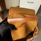 CELINE MEDIUM FOLCO BACKPACK 32 IN WHITE TRIOMPHE CANVAS