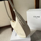 CELINE SMALL HELOÏSE BAG CUIR 22 IN WHITE CALFSKIN EMBOSSED LOGO