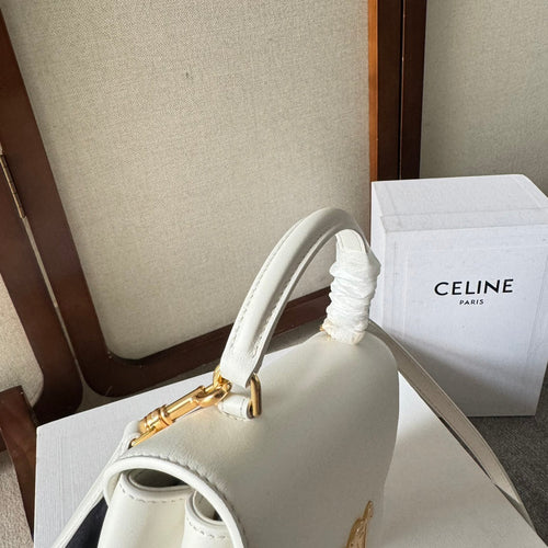 CELINE TEEN NINO BAG 20 IN WHITE SOFT CALFSKIN GOLD HARDWARE