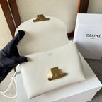 CELINE TEEN NINO BAG 20 IN WHITE SOFT CALFSKIN GOLD HARDWARE