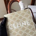CELINE CP BAG MINI 21 VERTICAL CABAS BEIGE IN TRIOMPHE CANVAS