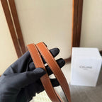 CELINE TRIOMPHE CANVAS 31.5 IN PRINTED CALFSKIN BROWN WHITE