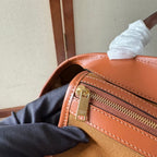 CELINE TRIOMPHE CANVAS 26.5 IN PRINTED CALFSKIN BROWN WHITE