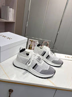 DIOR CD RUN SNEAKER 25S IN BLACK AND WHITE MESH FABRIC TWO-TONE SOLE