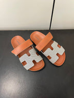 HERMES CHYPRE SANDAL ORANGE MIX CREAM CALFSKIN