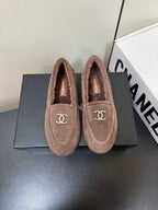 CHANEL LOAFER IN PENNY BROWN SUEDE AND SOLF FLEECE LINING