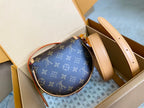 LOUIS VUITTON SADDLE BAG 18 IN BROWN MONOGRAM CANVAS AND LEATHER TRIM