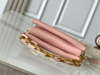 LOUIS VUITTON COUSSIN PM 26 IN JASMINE PINK MONOGRAM EMBOSSED LAMBSKIN