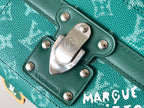 LOUIS VUITTON SOUL TRUNK 19 IN GREEN MONOGRAM HERITAGE CANVAS SILVER HARDWARE