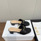 DIOR HIGH HEEL 25S 45 MM IN BLACK LAMBSKIN WITH GOLD HARDWARE