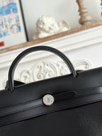 HERMES ZIP CABINE 31 BAG IN BLACK CALFSKIN