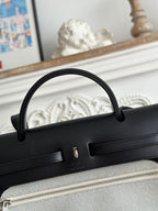 HERMES ZIP CABINE 31 BAG IN BLACK CALFSKIN