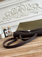 HERMES ZIP CABINE 31 BAG IN OLIVE GREEN CANVAS AND BLACK CALFSKIN