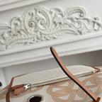 HERMES HERBAG ZIP 31 LAQUERED BAG IN OFF-WHITE MIX YELLOW H PLUME CANVAS