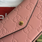 GUCCI SUPER MINI SHOULDER BAG 21 IN BALLERINA PINK EMBOSSED CALFSKIN