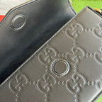 GUCCI SUPER MINI SHOULDER BAG 21 IN BLACK EMBOSSED CALFSKIN