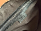 GUCCI SMALL CROSSBODY BAG 24 WITH TAG IN BLACK CALFSKIN AND CANVAS TRIM