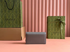 GUCCI INTERLOCKING WOC 20 IN GRAY GRAINY CALFSKIN GOLD HARDWARE