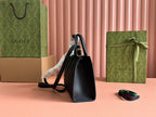 GUCCI JACKIE SMALL TOTE BAG 24 IN BLACK CALFSKIN GOLD HARDWARE