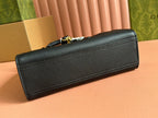 GUCCI JACKIE SMALL TOTE BAG 24 IN BLACK CALFSKIN GOLD HARDWARE