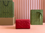 GUCCI MARMONT SMALL SHOULDER BAG 20 IN RED LAMBSKIN GOLD HARDWARE