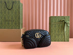 GUCCI MARMONT SMALL SHOULDER BAG 24 IN BLACK CALFSKIN GOLD HARDWARE