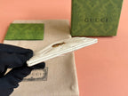 GUCCI MARMONT QUILTED CARD HOLDER 10 IN LIGHT YELLOW CALFSKIN