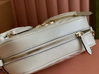 GUCCI MARMONT SMALL SHOULDER BAG 24 IN WHITE CALFSKIN GOLD HARDWARE