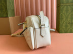 GUCCI MARMONT SMALL SHOULDER BAG 24 IN WHITE CALFSKIN GOLD HARDWARE