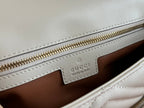 GUCCI MARMONT SMALL MULTI-POCKET BAG 25 IN WHITE CALFSKIN GOLD HARDWARE