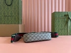 GUCCI OPHIDIA SMALL SHOULDER BAG 25 IN BEIGE EBONY CANVAS AND DARK BROWN LAMBSKIN GOLD HARDWARE