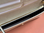 GUCCI HORSEBIT 1955 WALLET IN BEIGE EBONY CANVAS MIX WHITE CALFSKIN GOLD CHAIN