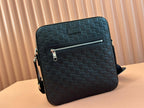 GUCCI SIGNATURE MESSENGER BAG 28 IN BLACK  CALFSKIN