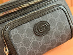 GUCCI OPHIDIA BELT BAG 28 IN DARK GREY  CALFSKIN