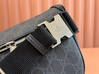 GUCCI OPHIDIA BELT BAG 28 IN DARK GREY  CALFSKIN