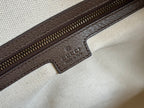 GUCCI SAVOY MEDIUM DUFFLE BAG 44 IN BEIGE AND EBONY  SUPREME CANVAS